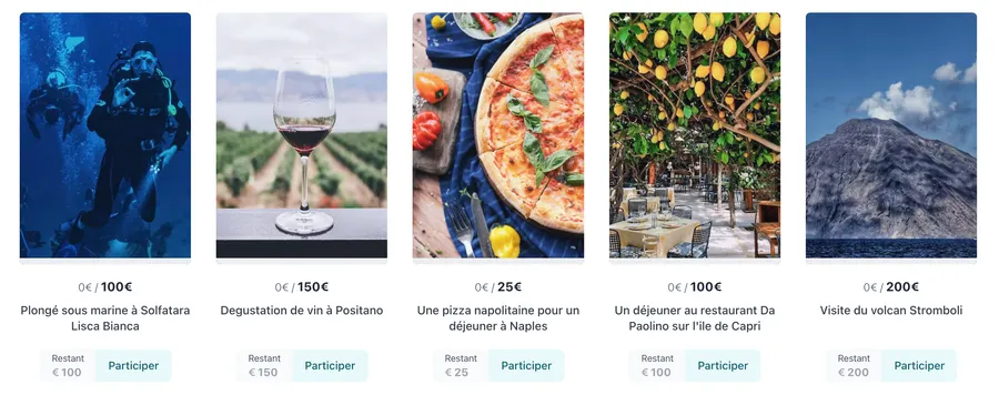 Exemple de liste de mariage créée sur Un Grand Jour