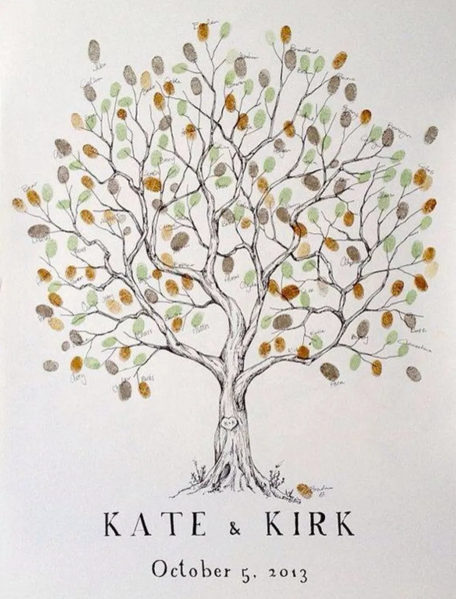 un arbre à empreintes pour un mariage