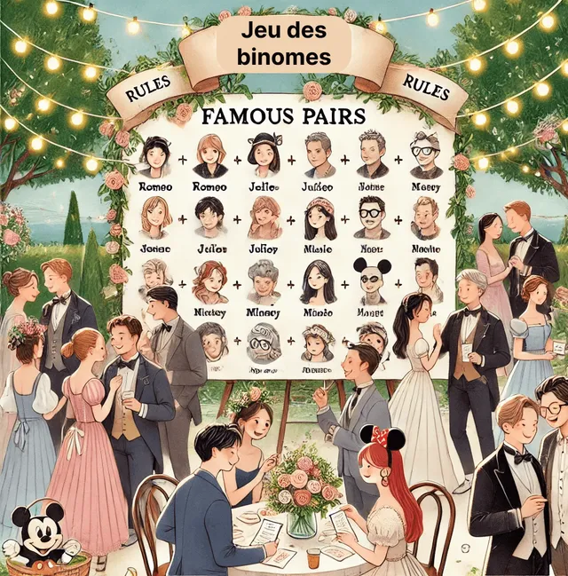 Jeu des binômes de couples célèbres : comment faire ?