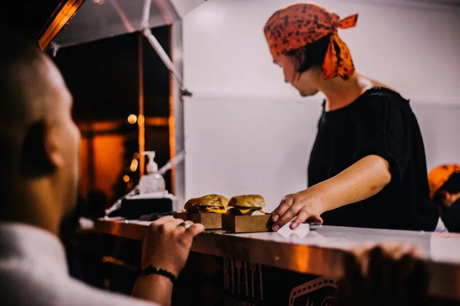 a food truck serving burgers